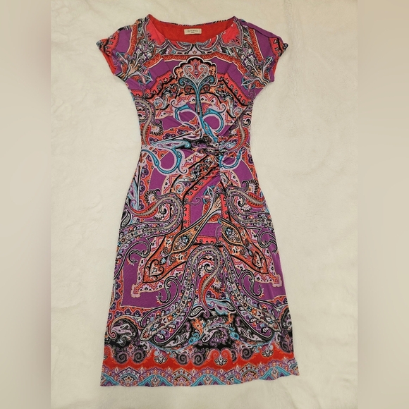 Etro Milano Paisley Print Mini Dress Size M - Picture 3 of 7